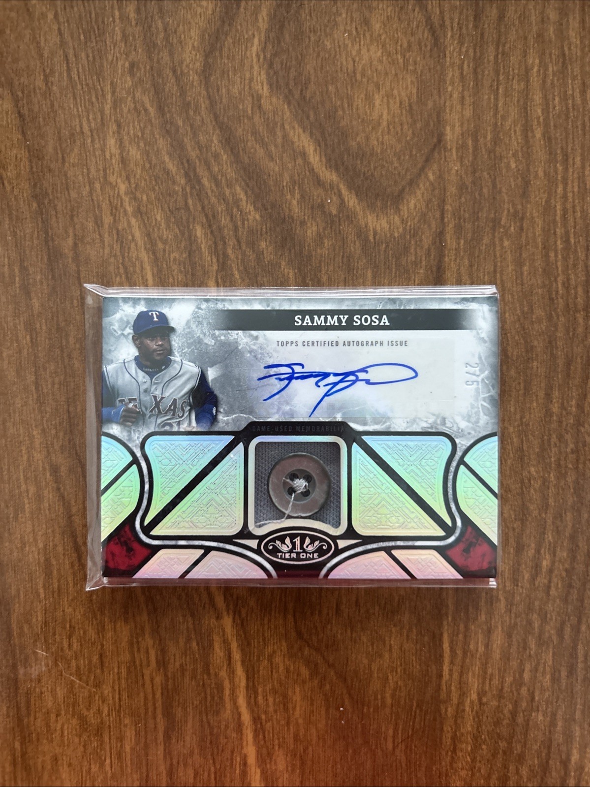2025 Topps Tier One Sammy Sosa Autographed Tier One Relics 2/5 (Button Patch)