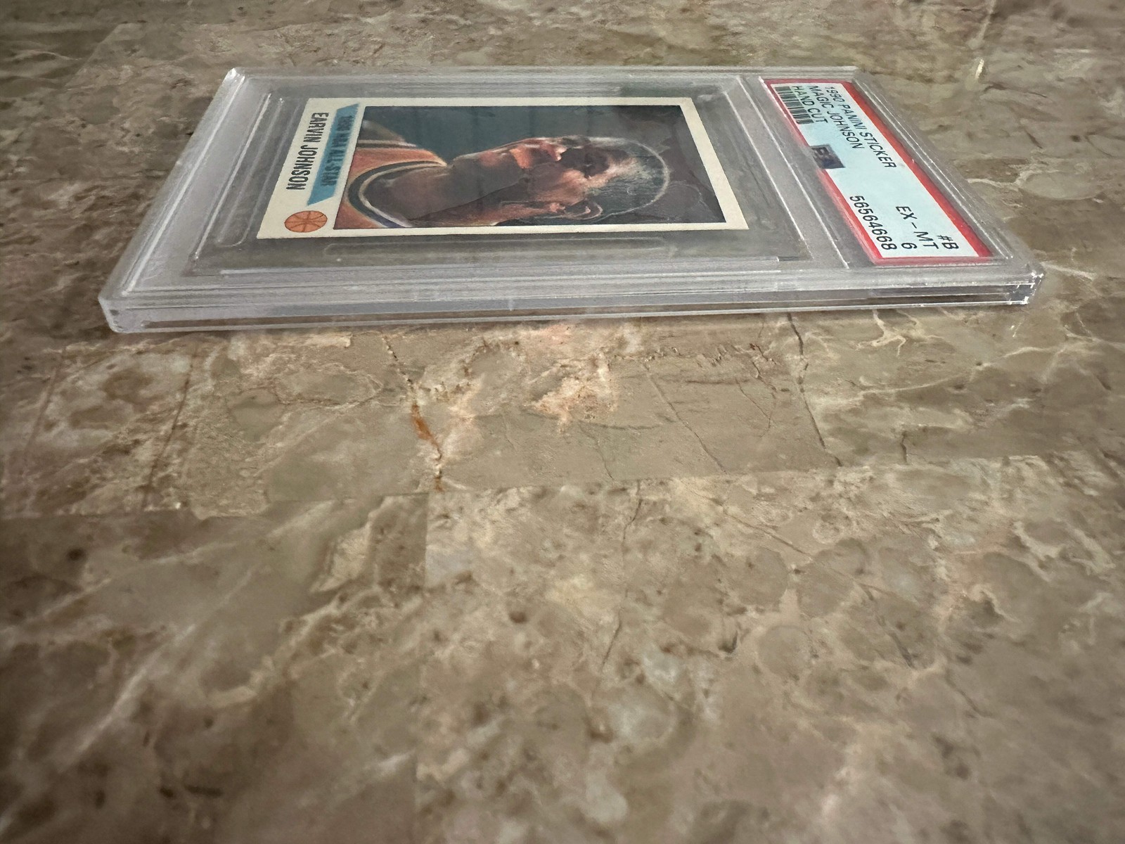 Magic Johnson #B PSA EX-MT 6 (1990 Panini Sticker)