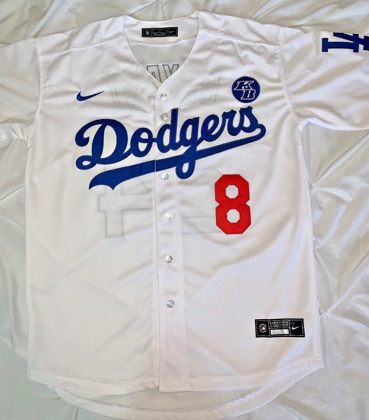 Kobe Bryant Los Angeles Dodgers #8 #24 Adult M L XL 2XL White Black Blue Jersey