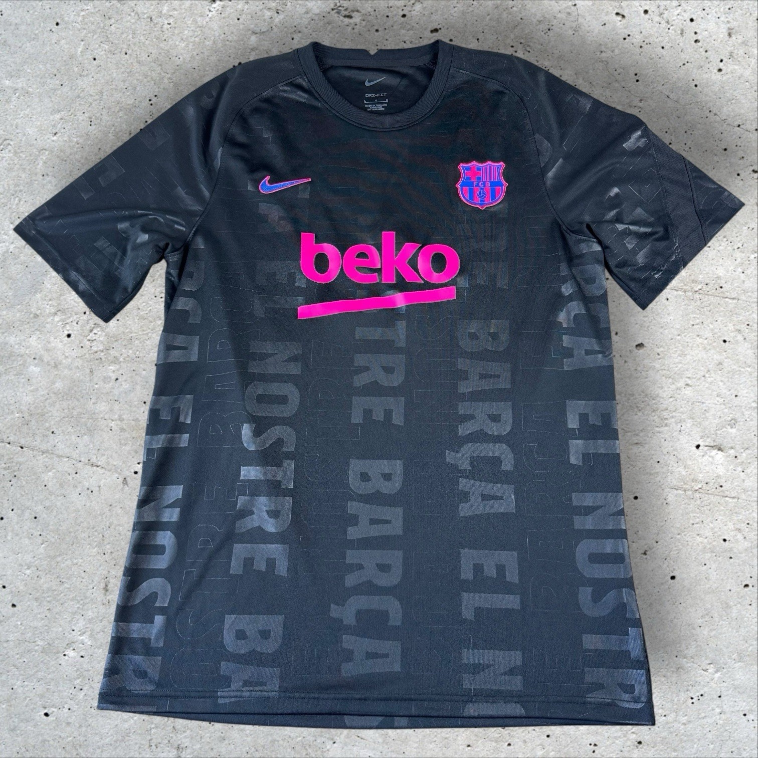 NIKE FC BARCELONA 21/22 Pre-Match TRAINING KIT FOOTBALL JERSEY LARGE DB7623-015