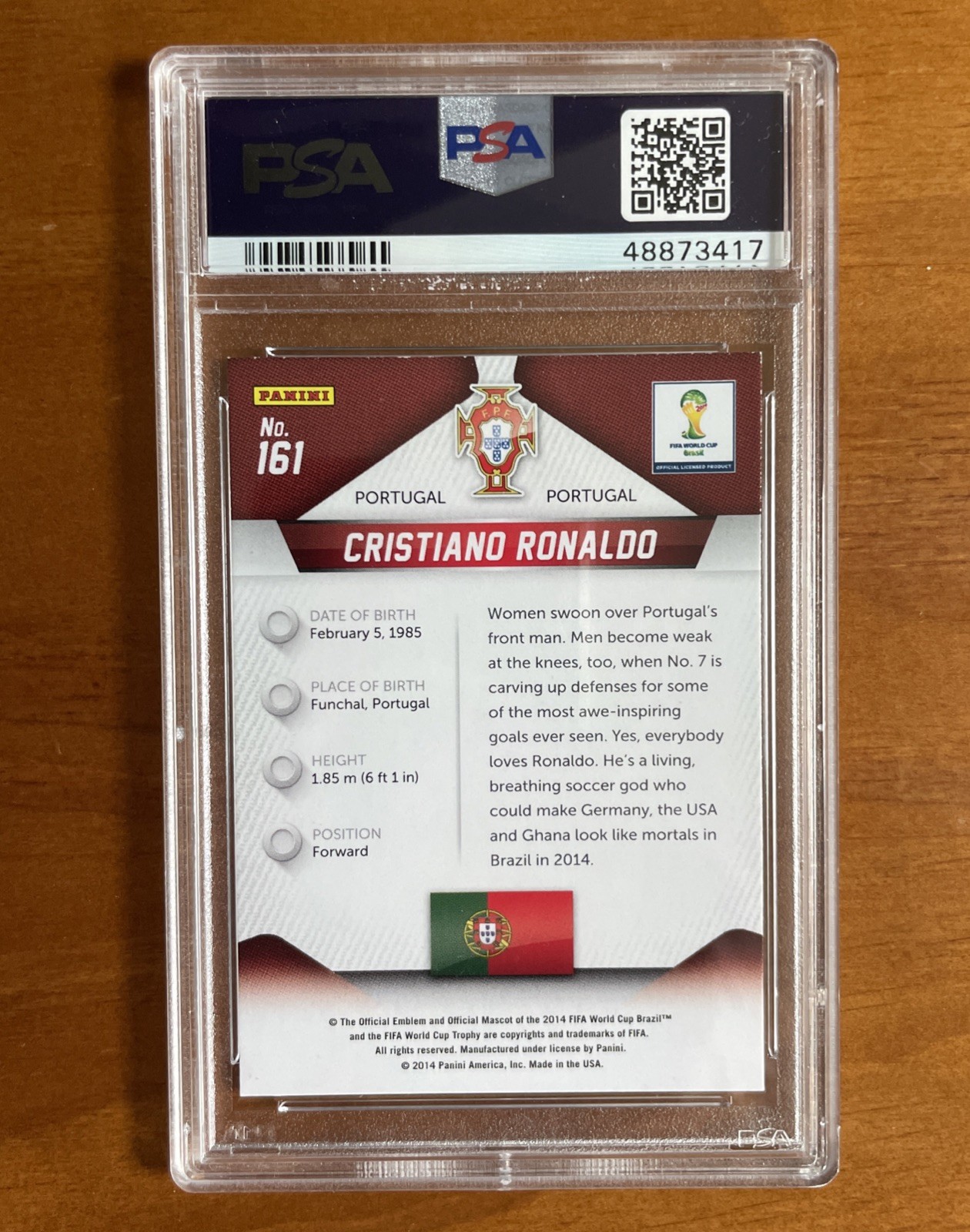 2014 PANINI PRIZM WORLD CUP #161 CRISTIANO RONALDO PSA 9