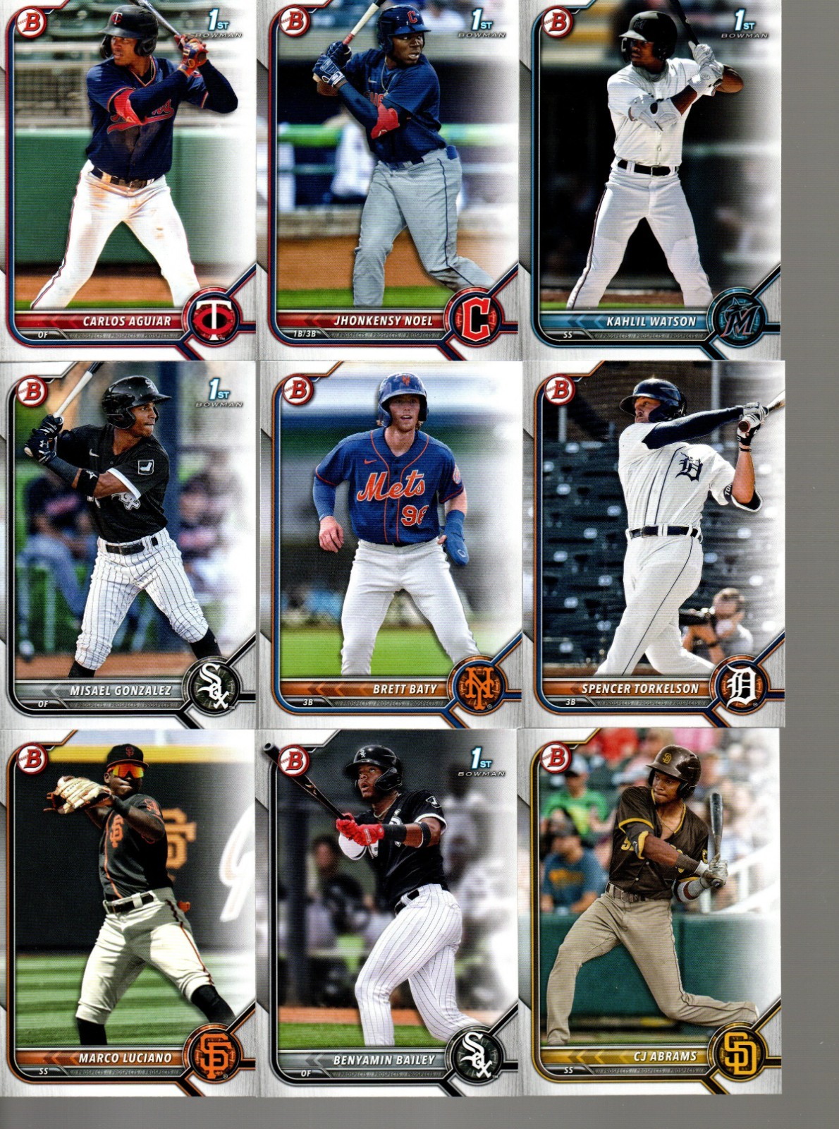 2022 Bowman Prospects Complete Set BP1 – BP150 Baseball