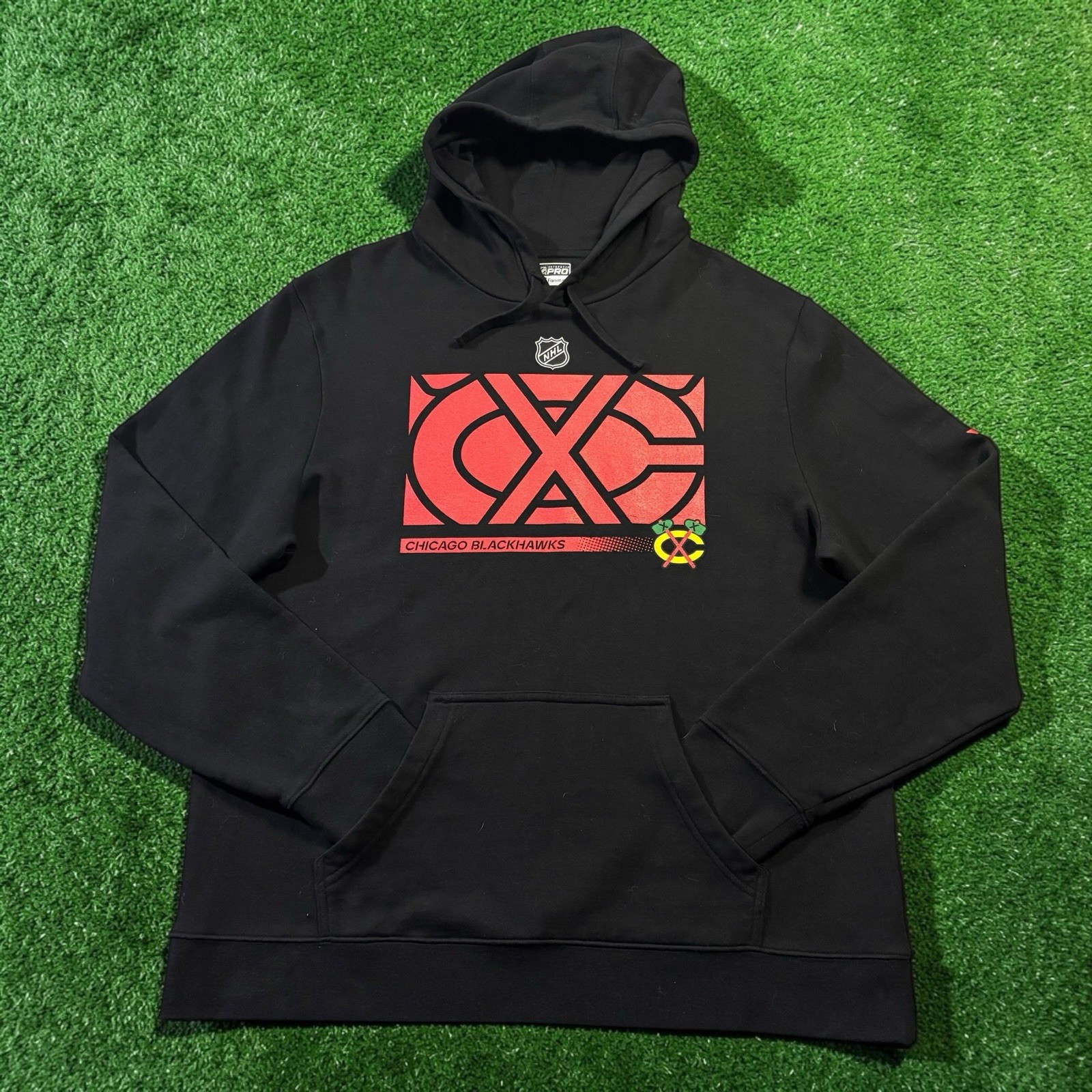 Fanatics Authentic Pro Chicago Blackhawks Men’s XL Black Pullover Hoodie NHL
