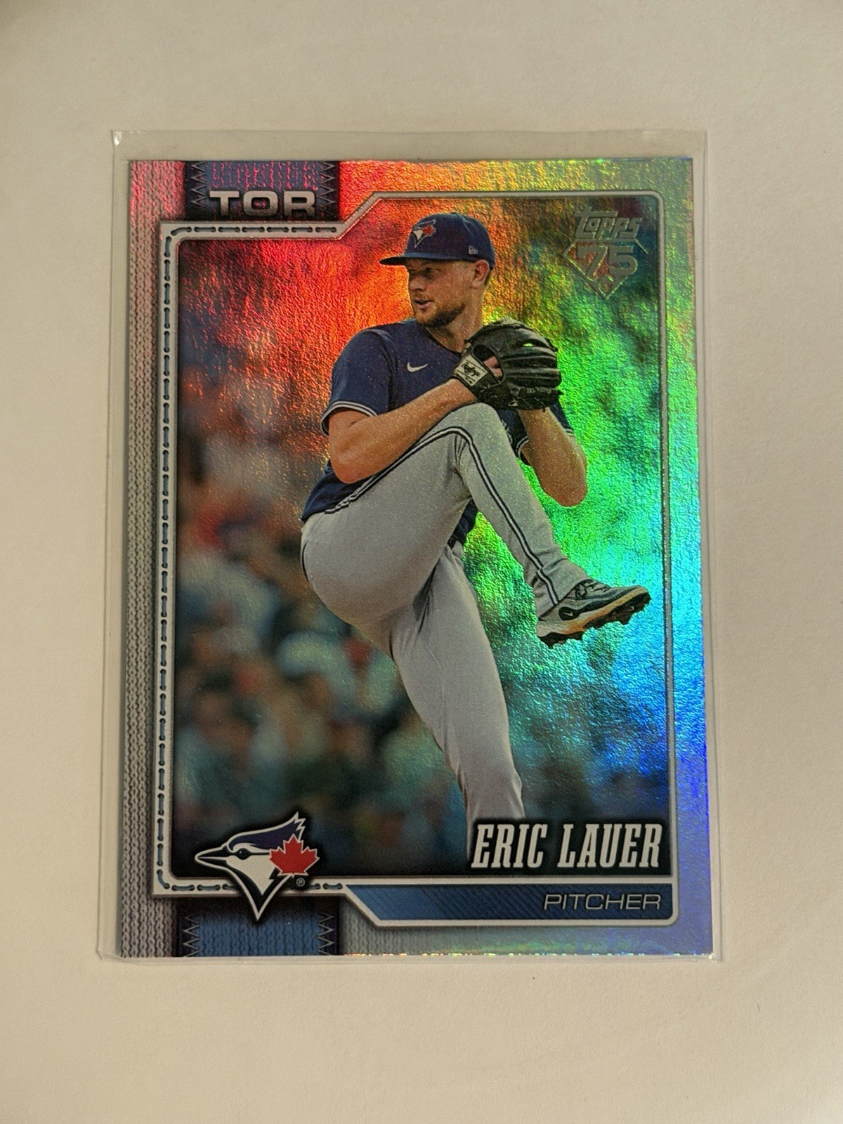 2026 Topps Eric Lauer Rainbow Foil #175 Toronto Blue Jays 75th Anniversary