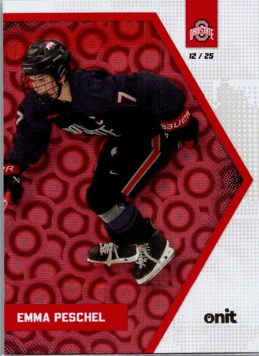 2025-26 ONIT NIL Ohio State Women’s Hockey #B-2 Emma Peschel Red Parallel 12/25