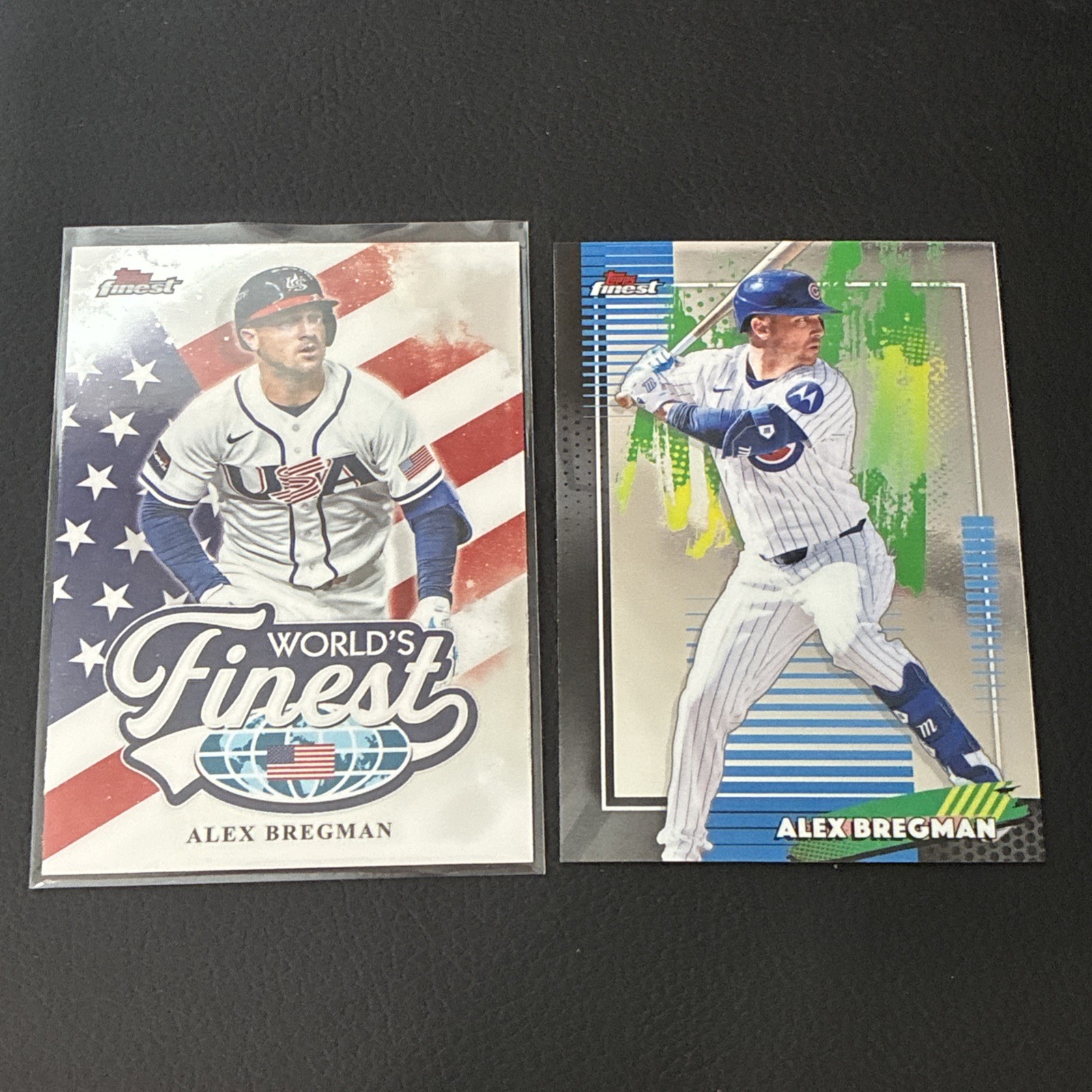 2026 Topps Finest Alex Bregman Worlds Finest USA WF-4 & Common #60 Chicago Cubs