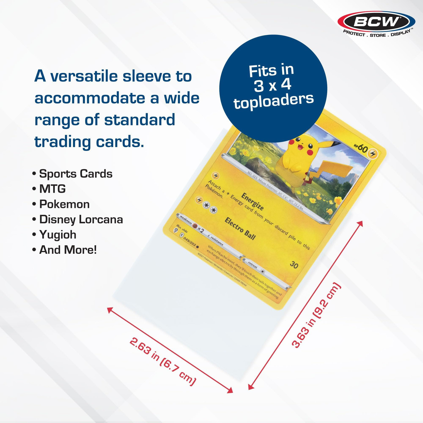 BCW Standard Card Sleeves – 2-5/8″ x 3-5/8″ – 100 Packs (10,000ct 100, Clear
