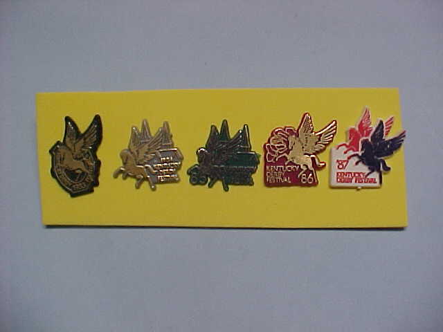 Set Of 5 Kentucky Derby Festival Pins 1983-84-85-86-87 mint
