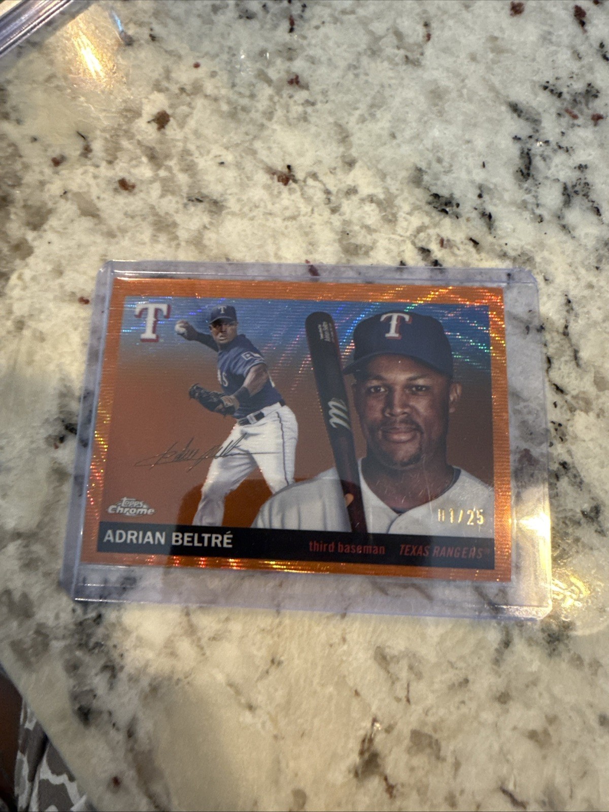2025 Topps Chrome Platinum Anniversary – Adrian Beltre #489 Orange Refractor /25