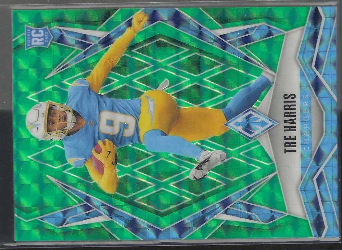 2025 Panini Phoenix – Rookies Tre Harris #160 Lime Green Pyramids #1/285