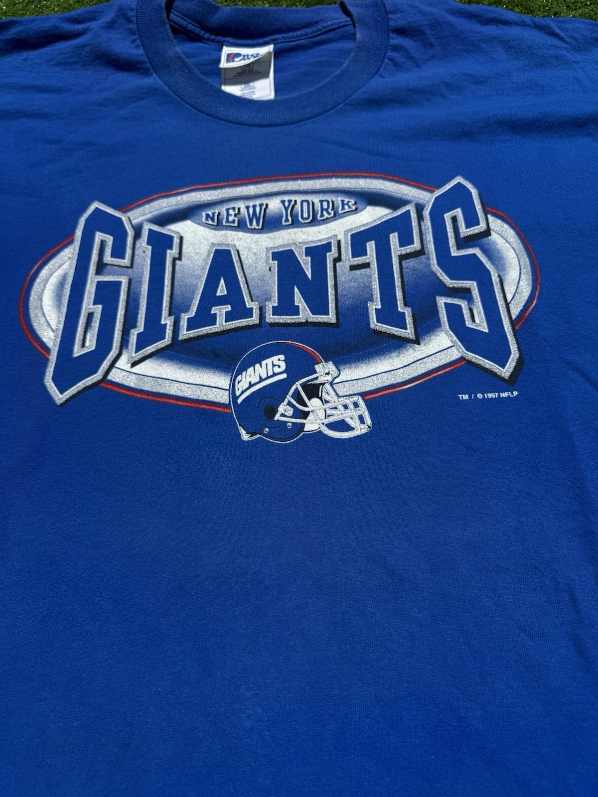 Vintage 1997 New York Giants Pro Player single stitch T-shirt Blue Size XXL