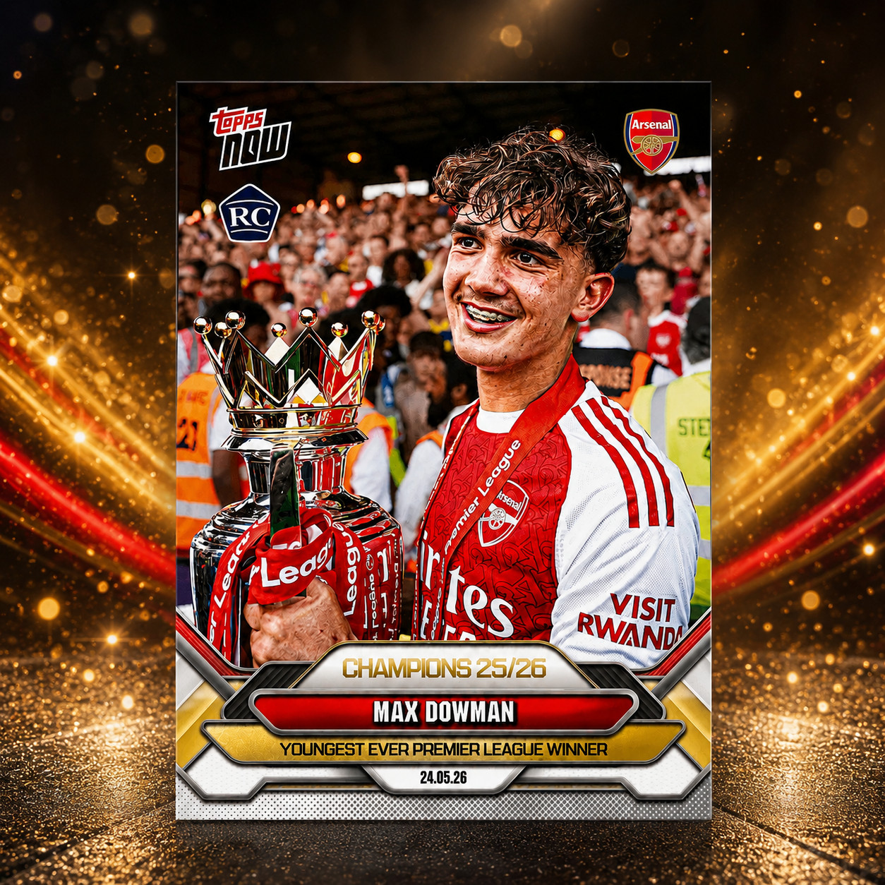 Max Dowman – 2025-26 Arsenal FC Topps NOW® #2 RC | Youngest Ever Premier League
