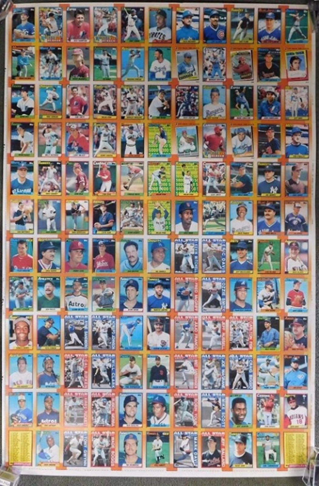 1990 Topps Baseball UNCUT SHEET SET (132) FRANK THOMAS ROOKIE SHEET