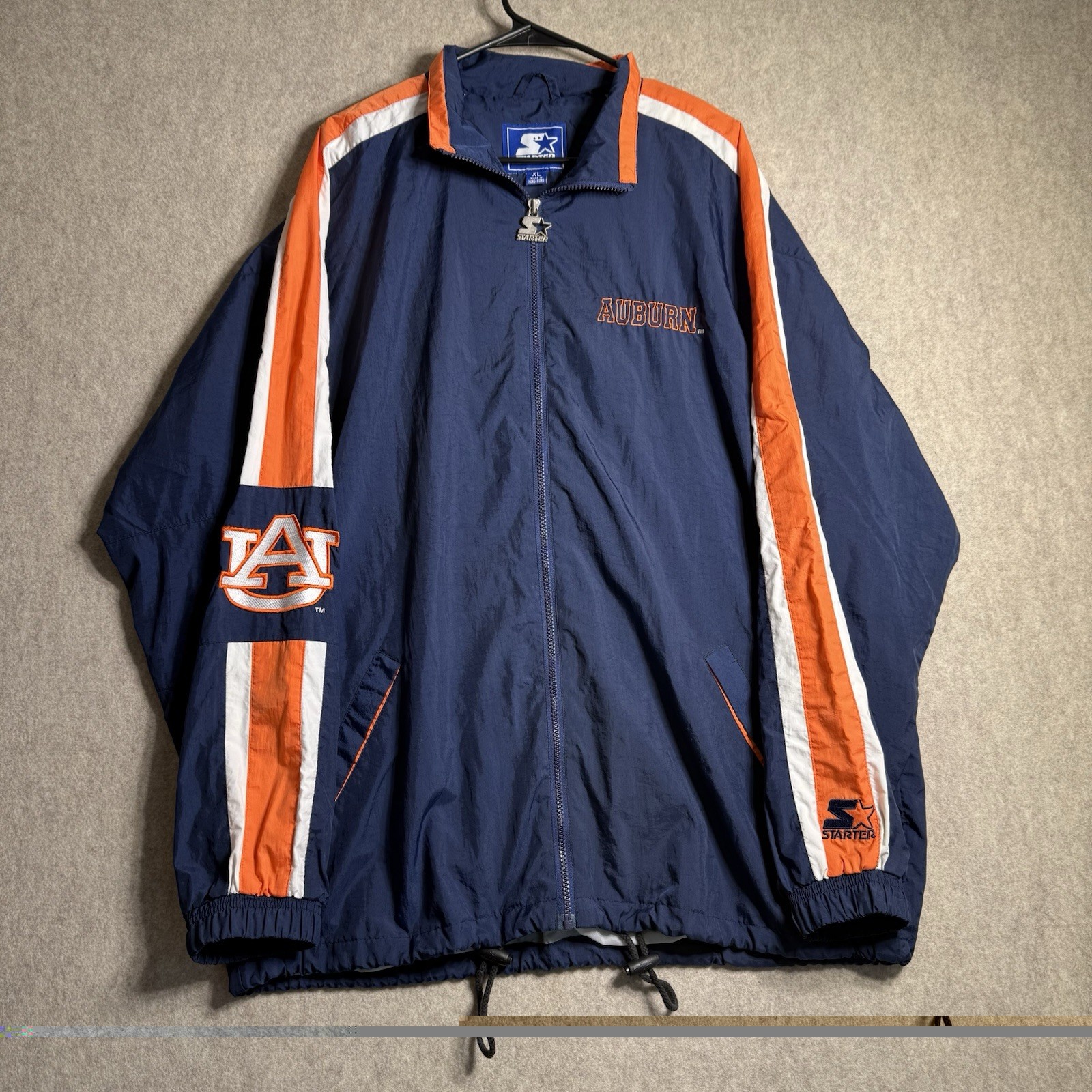 Auburn University Tigers Starter Jacket Men’s XL Windbreaker Full Zip Hong Kong