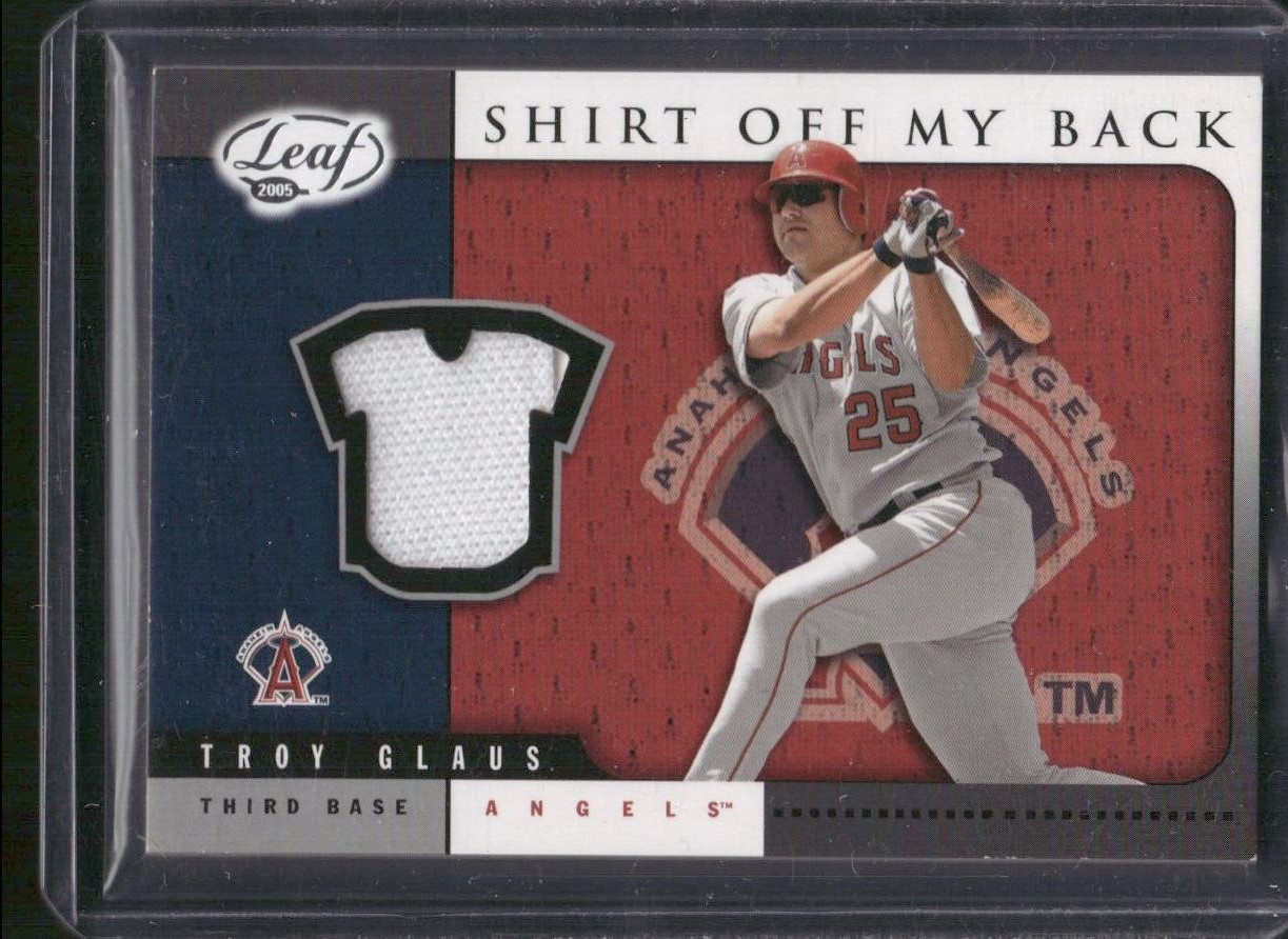 TROY GLAUS 2005 Leaf Shirt Off My Back Game-Worn Jersey Relic SB38