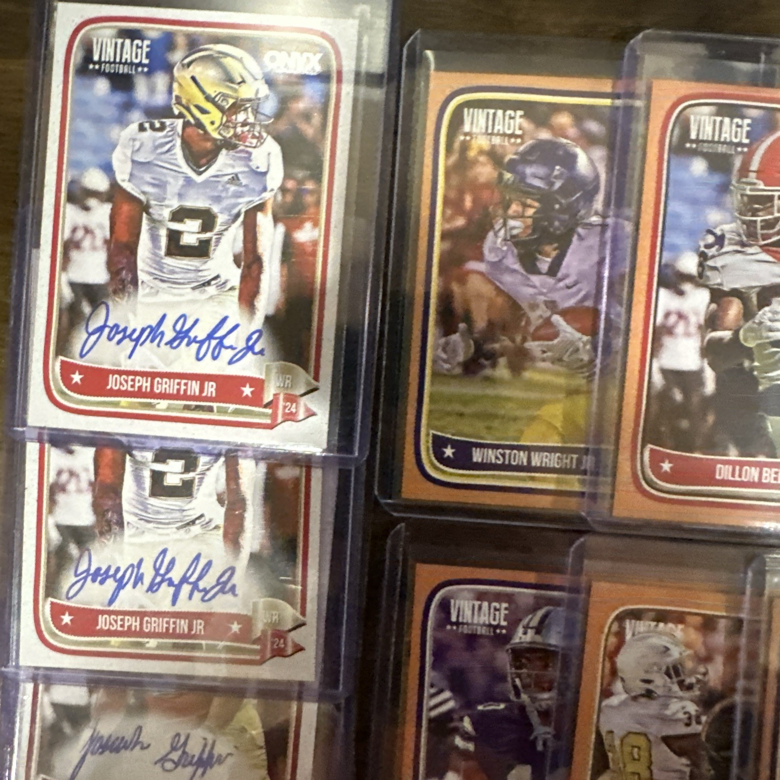 2024 ONYX Vintage Football Mega Lot (24) Cards Includes 12 Autos And 12 Numbered