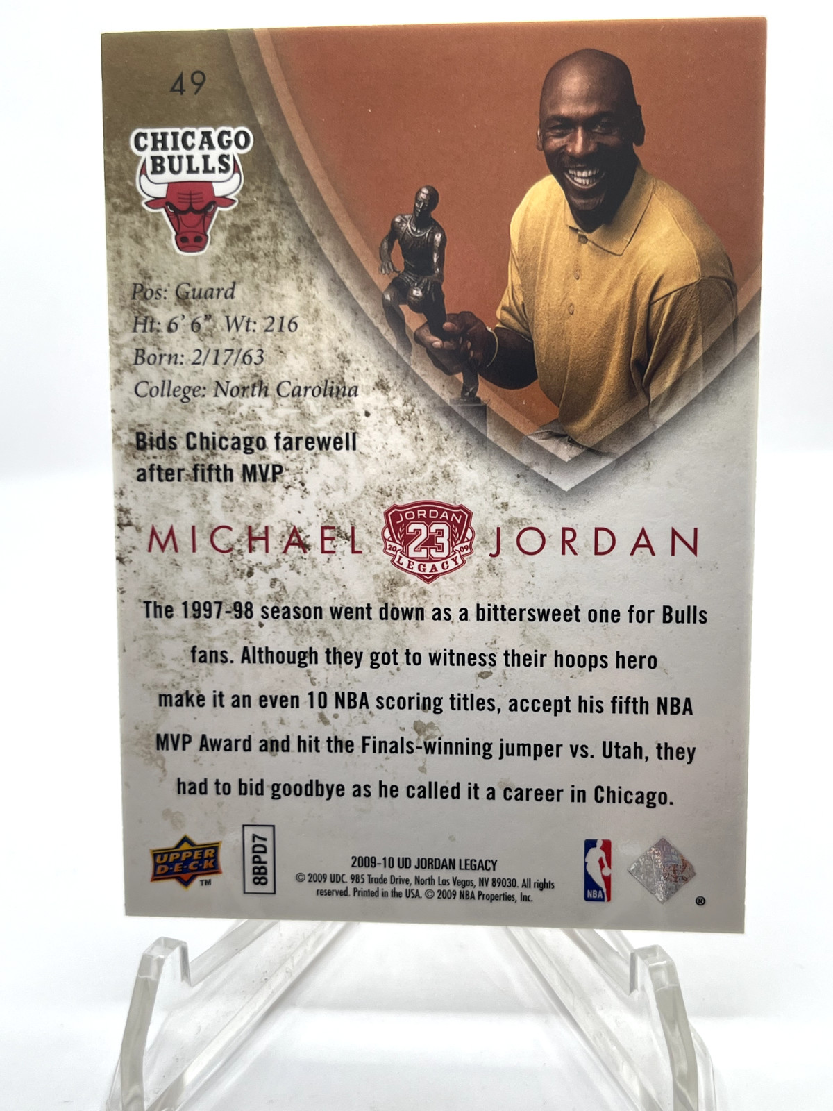 2009-10 Upper Deck Michael Jordan (23) Chicago Bulls GOAT #49