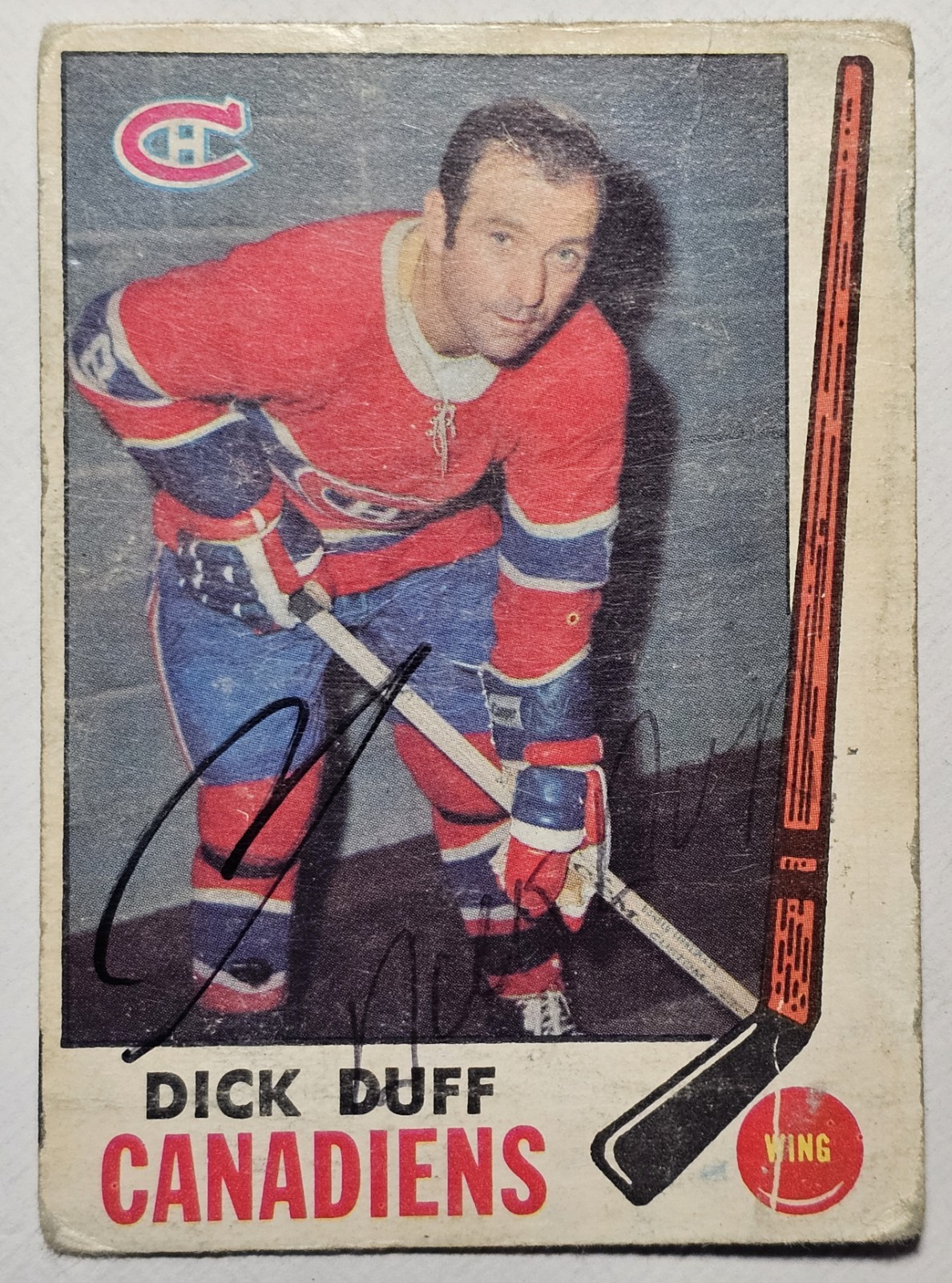 1969-70 O-PEE-CHEE #11 DICK DUFF SIGNED AUTHENTIC AUTO
