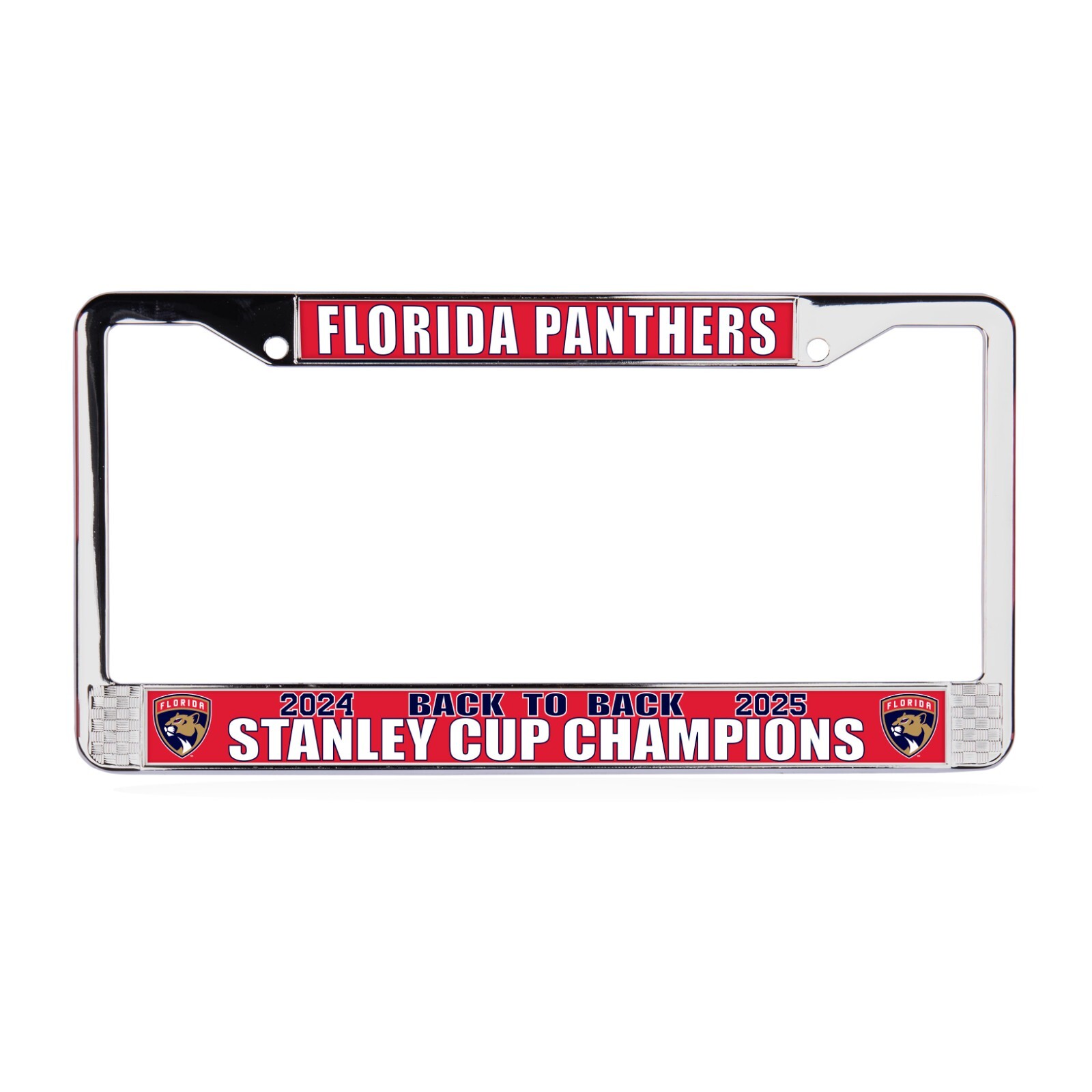 Florida Panthers Back to Back 24-25 Stanley Cup Champions 3D License Plate Frame