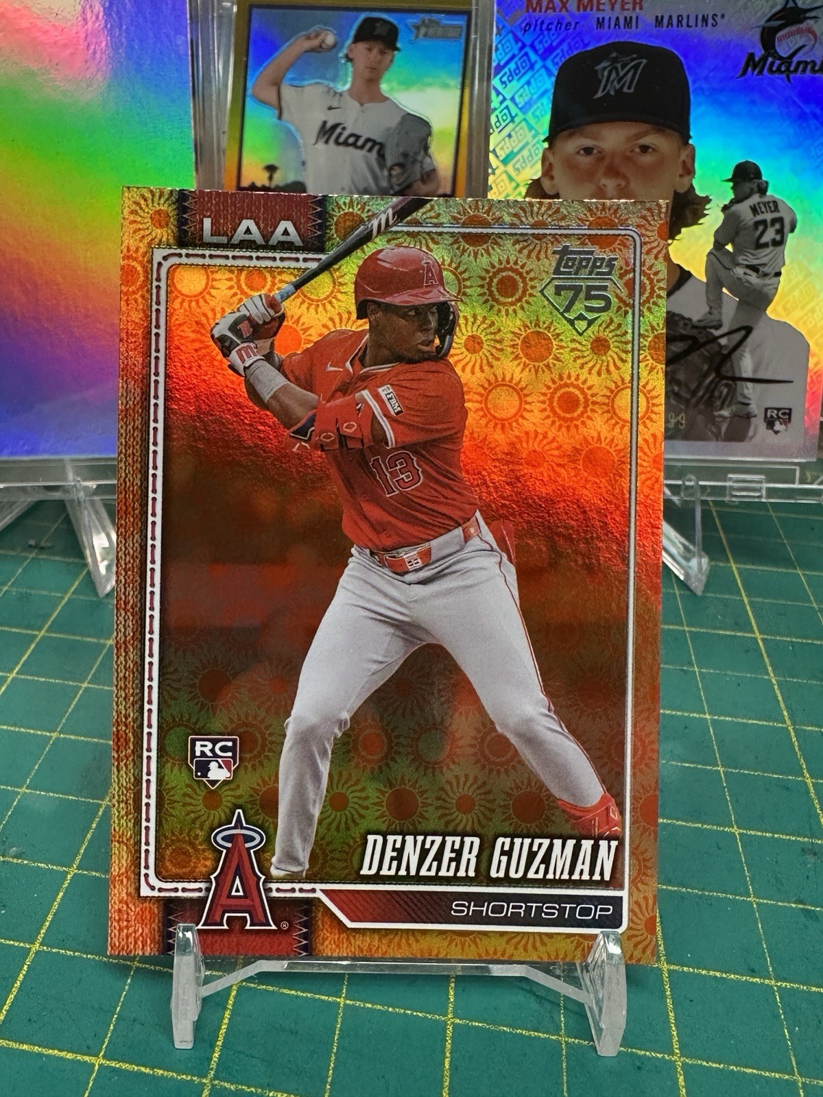 2026 Topps Series 2 Denzer Guzman RC #435 Orange Sun Foil Los Angeles Angels