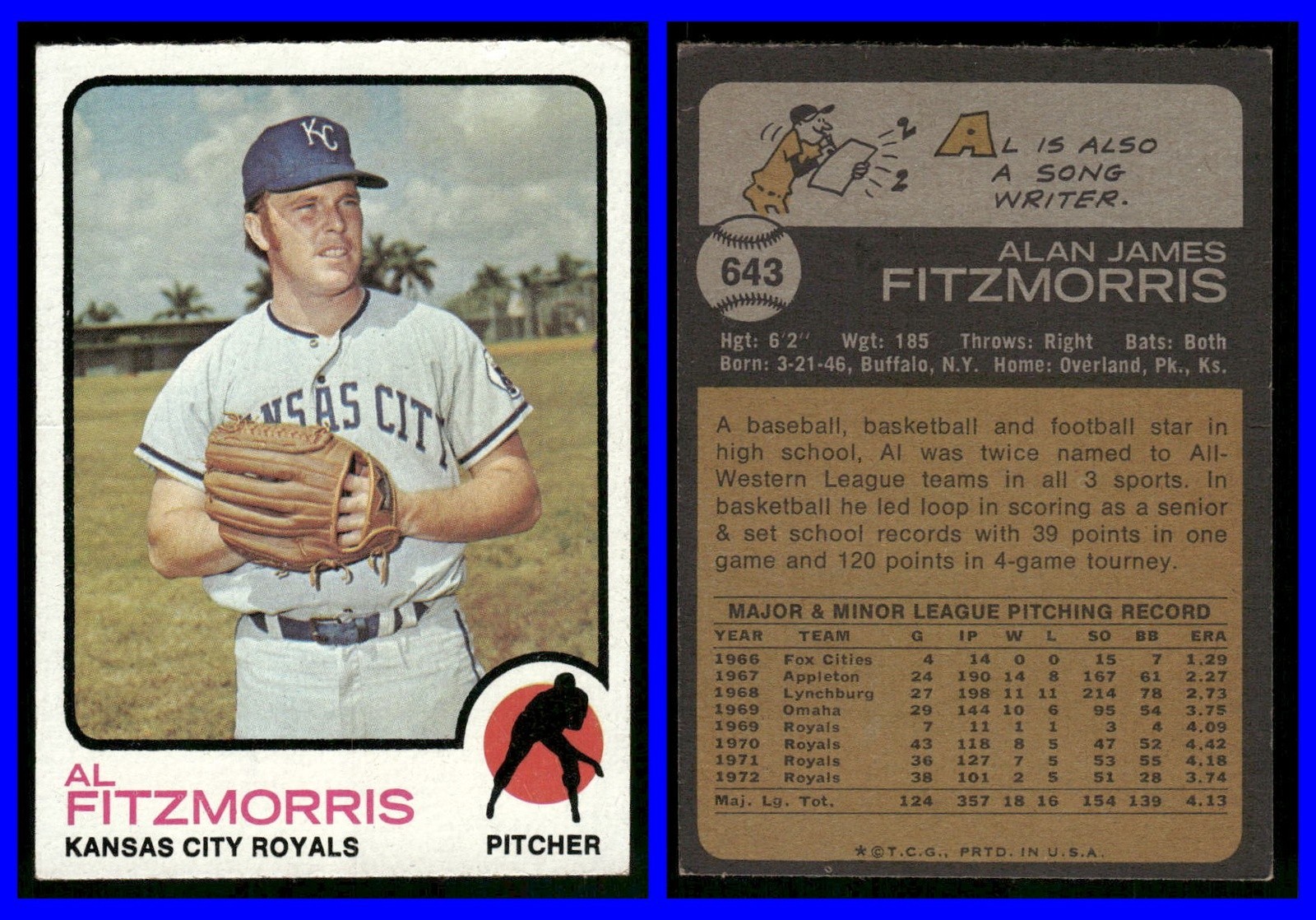 1973 Topps – High Number Al Fitzmorris #643 EX/MT