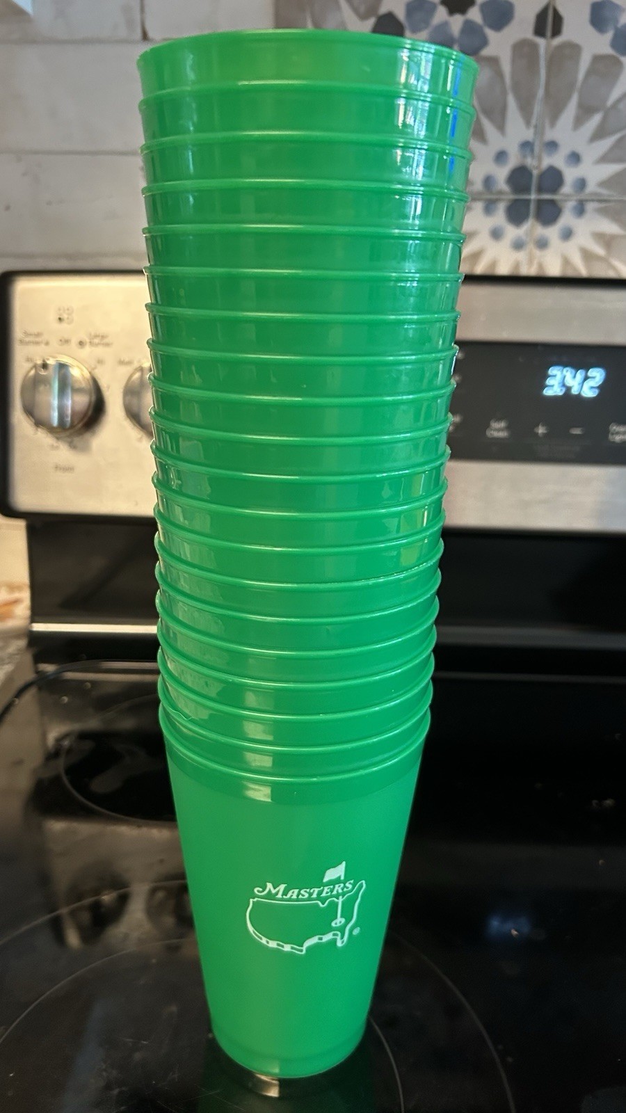 (20) Masters Green Logo Cups. Free Shipping
