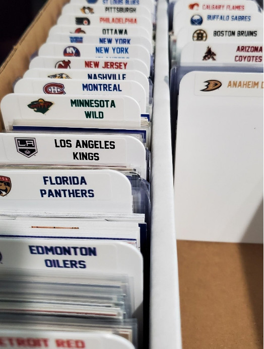 (33) TALL Sports Card Dividers with 33 FREE NHL Team Logos Label Set