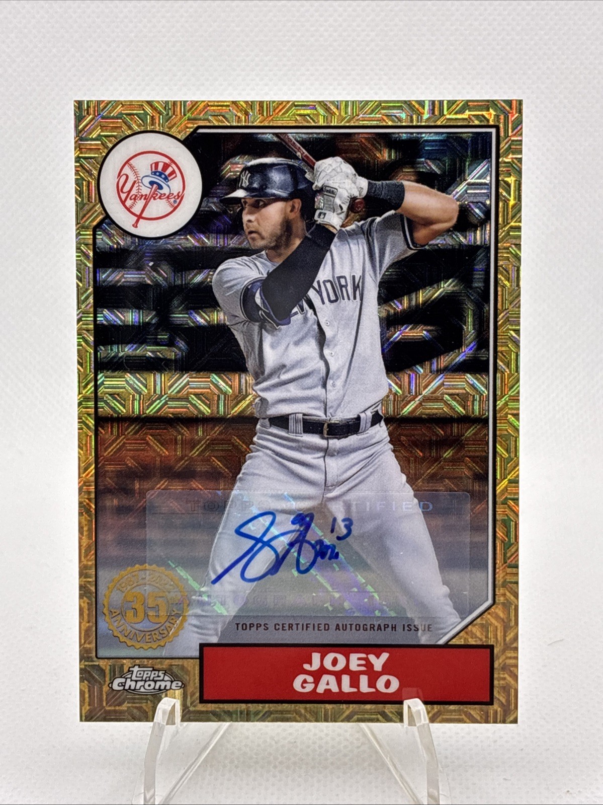 2022 Series 1 1987 Topps Chrome Silver Pack Mojo /99 Joey Gallo Auto