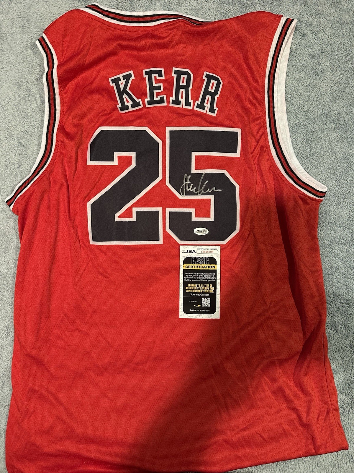 STEVE KERR Chicago Bulls Throwback #25 JSA COA Proof Signed Autographed Jersey