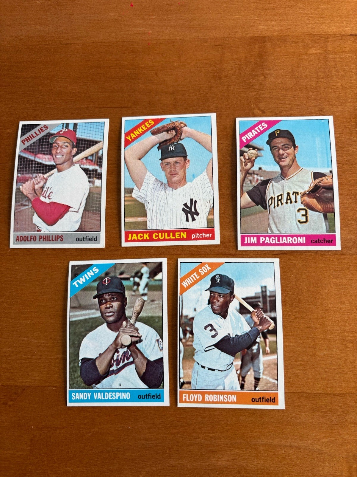 1966 Topps Baseball Lot of 5 Different In Excellent- Near Mint Condition