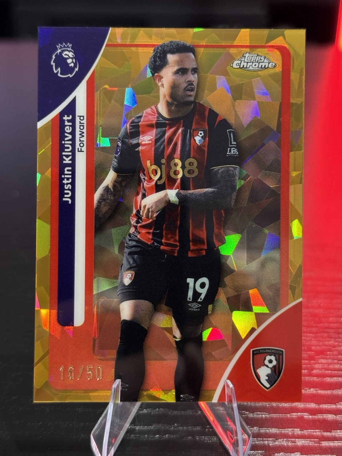 2025-26 Topps Chrome Sapphire Premier League – Justin Kluivert #1 Yellow /275