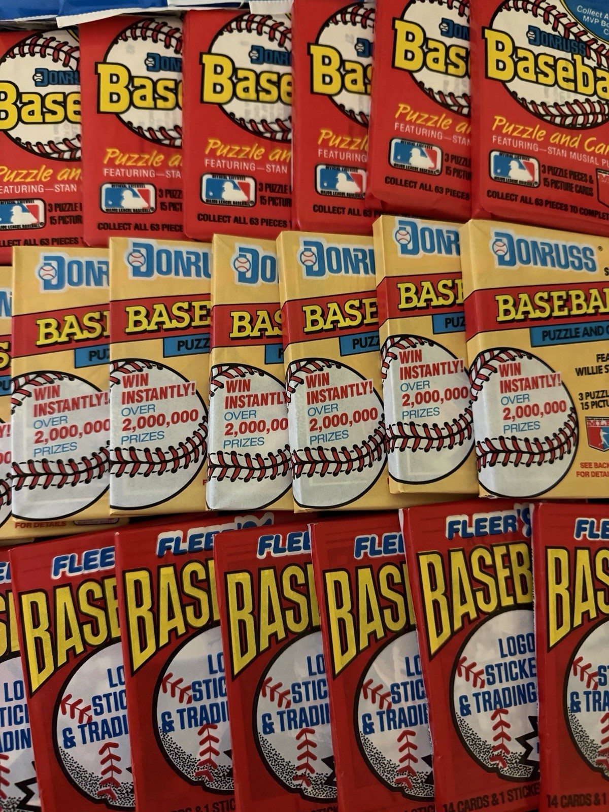 Baseball Cards – Unopened Packs from Vintage Box – 100 Cards In Sealed Packs!