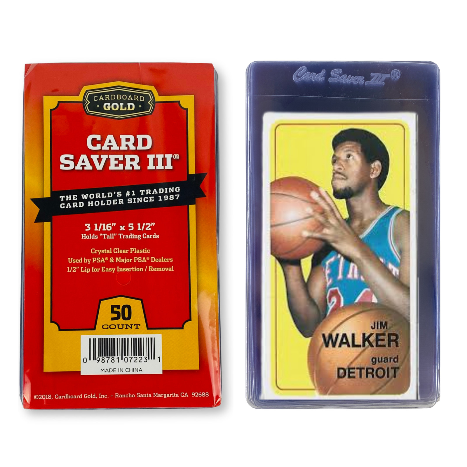 Cardboard Gold Card Saver 3 Tall Card Sleeves – 50ct Pack – Semi Rigid Card