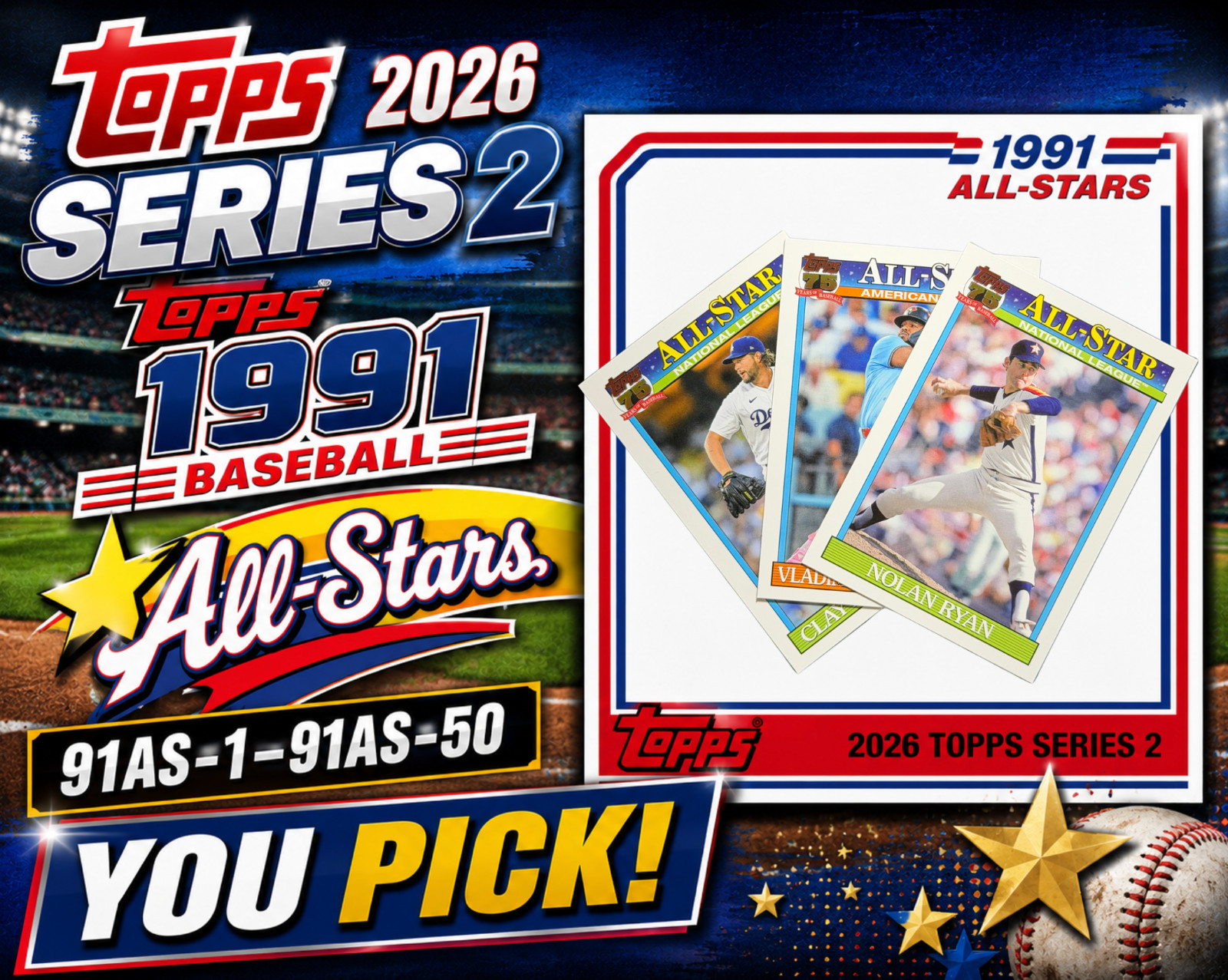 2026 Topps Series 2 • 1991 Topps All-Stars 91AS-1–91AS-50 • YOU PICK • NM/M