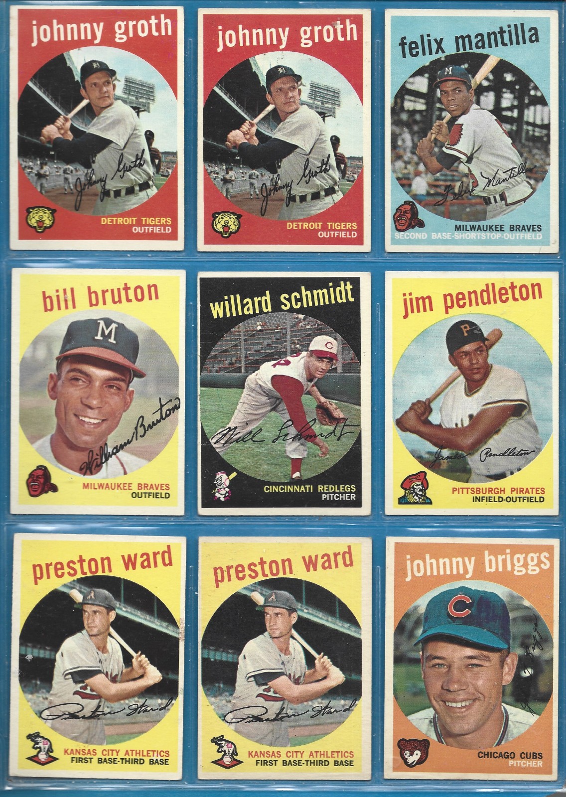 1959 Topps Baseball Common Players- Fill your set -Ex To Exmt – No Creases