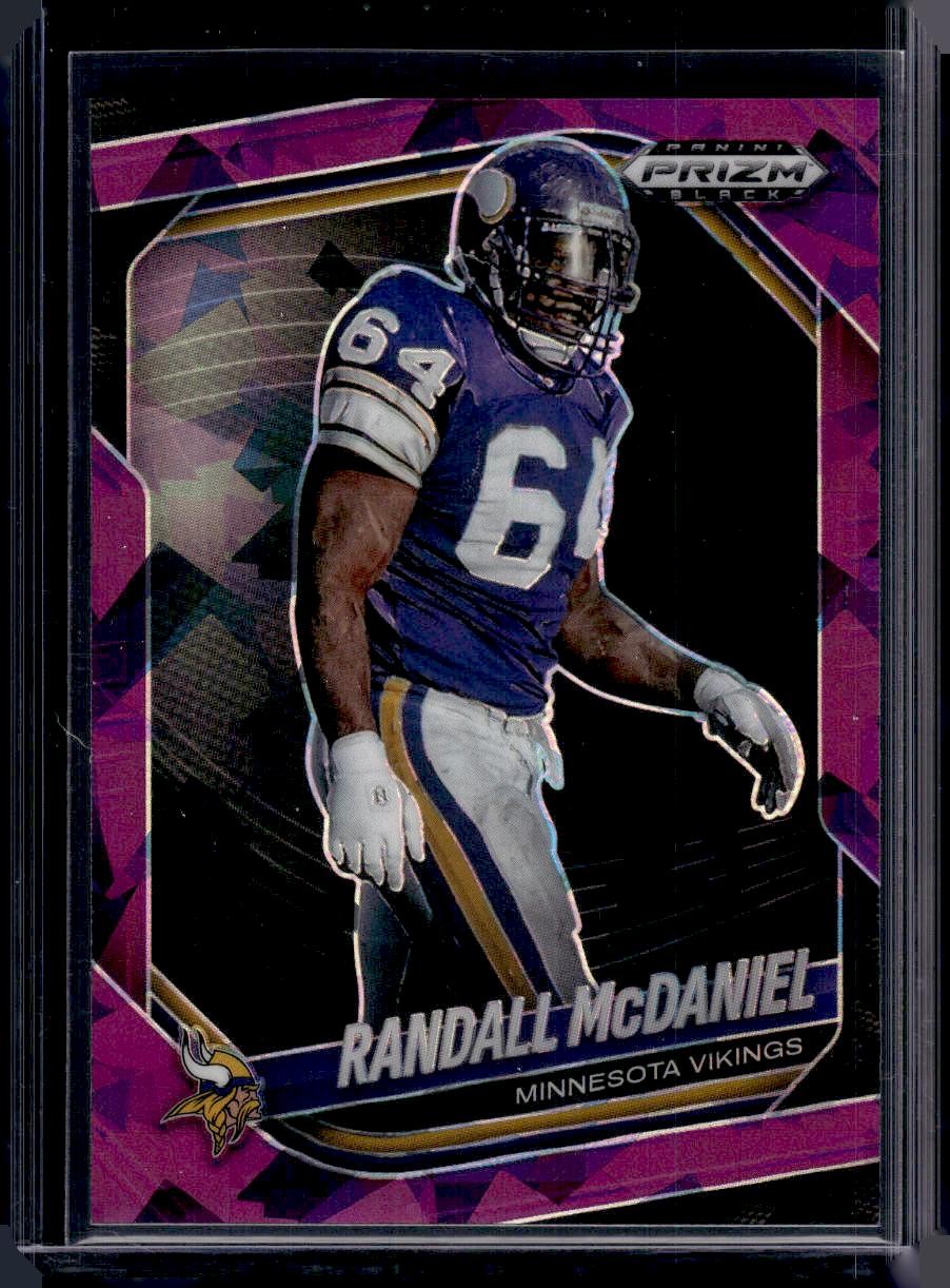 2025 Panini Prizm Black #91 Randall McDaniel Prizms Purple Ice #/149