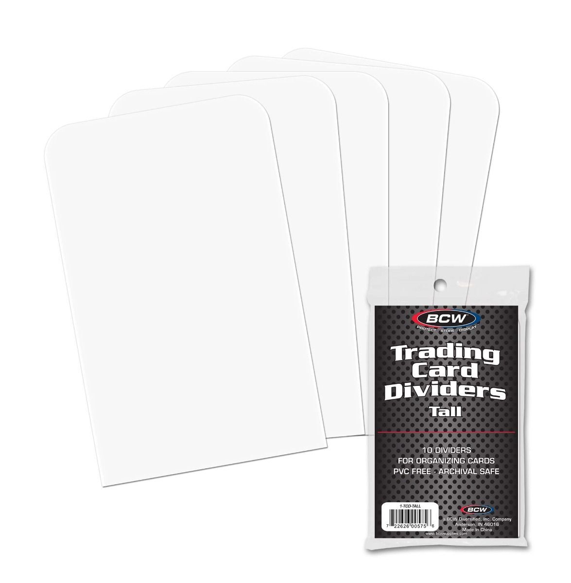 10 packs of 10 (100) BCW Tall Trading Card Dividers