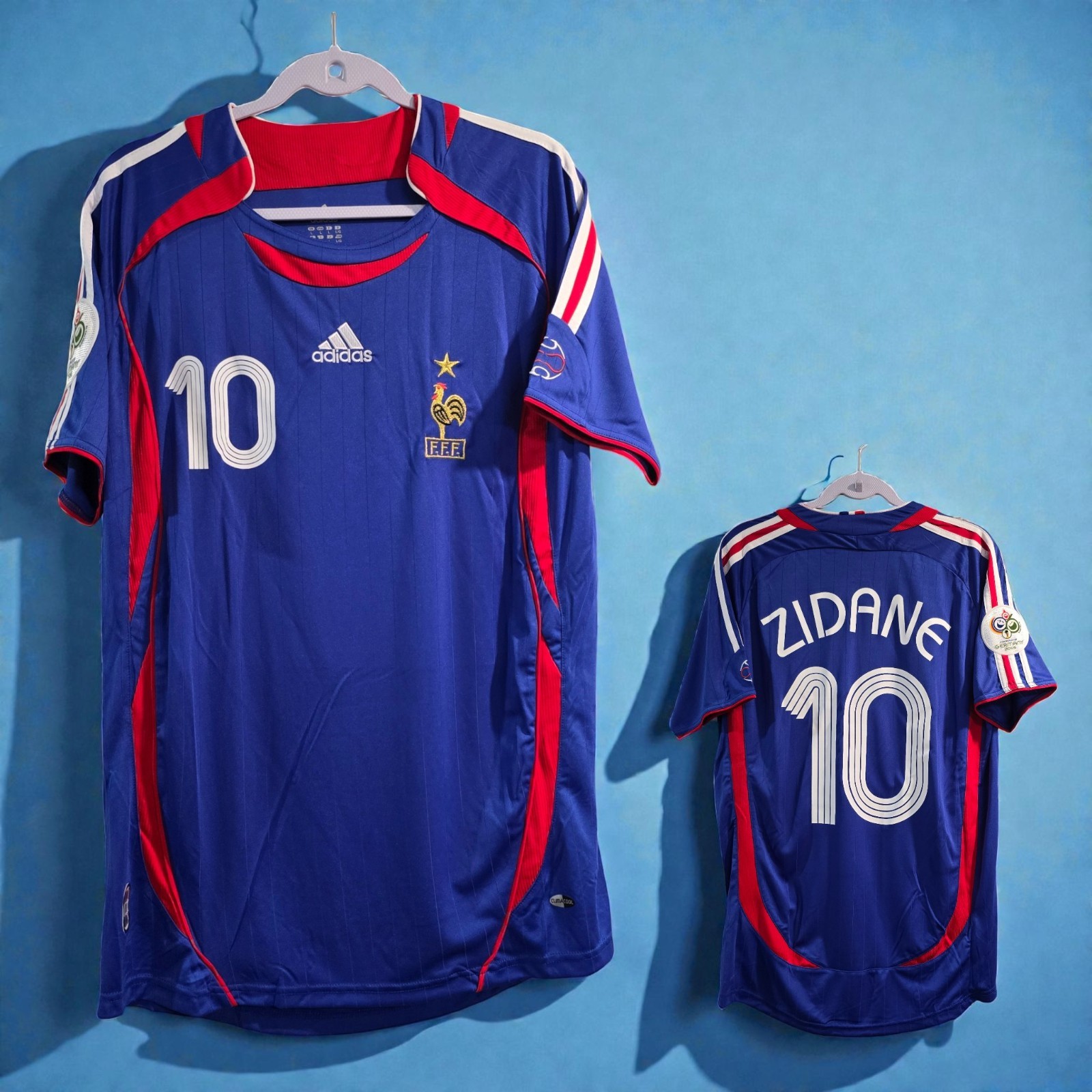 FRANCE HOME World Cup 2006 – Football Soccer – ZIDANE # 10 – 2XL (Run Small)