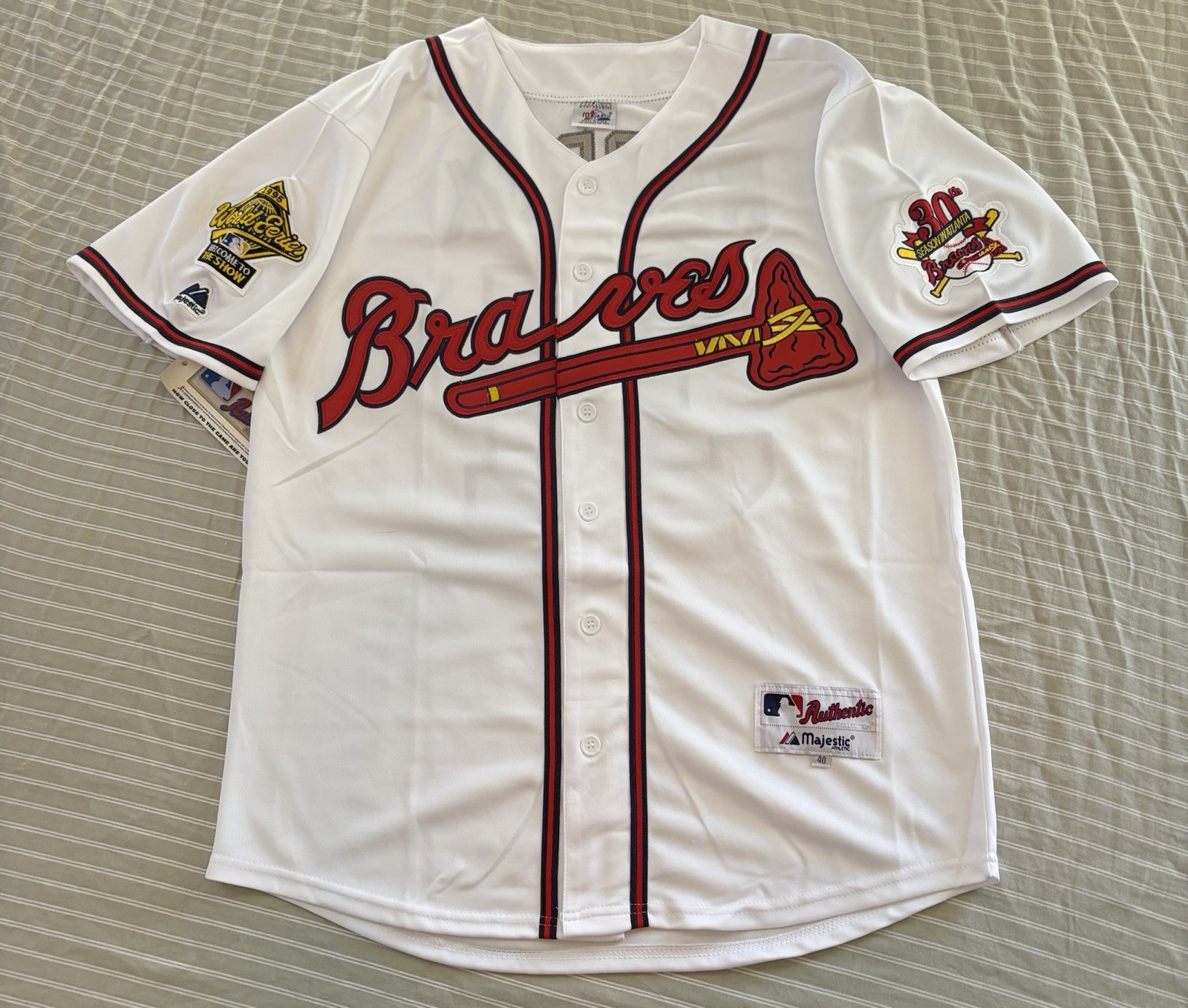 NWT Greg Maddux Atlanta Braves 1995 World Series Home White Jersey Men’s