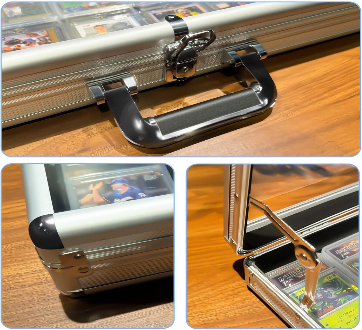 ® Large Card Display Case,34″X22″Table Top Baseball Card Display Case Aluminum A