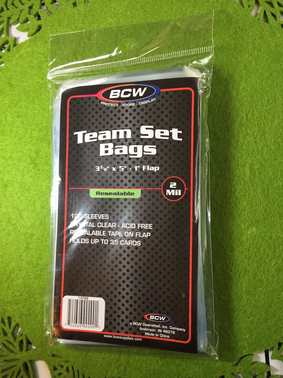 100 BCW TEAM SET BAGS for SPORTS CARDS 1 Pack of 100 TEAM BAGS Clear / Acid Free