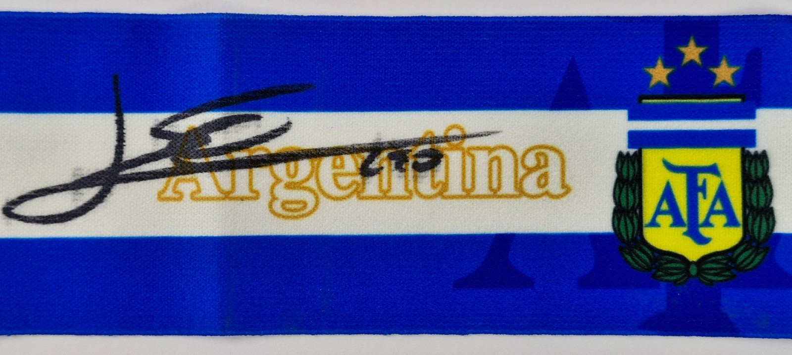 Lionel Messi Argentina AFA captain armband Hand Signed W/COA+Free shipping