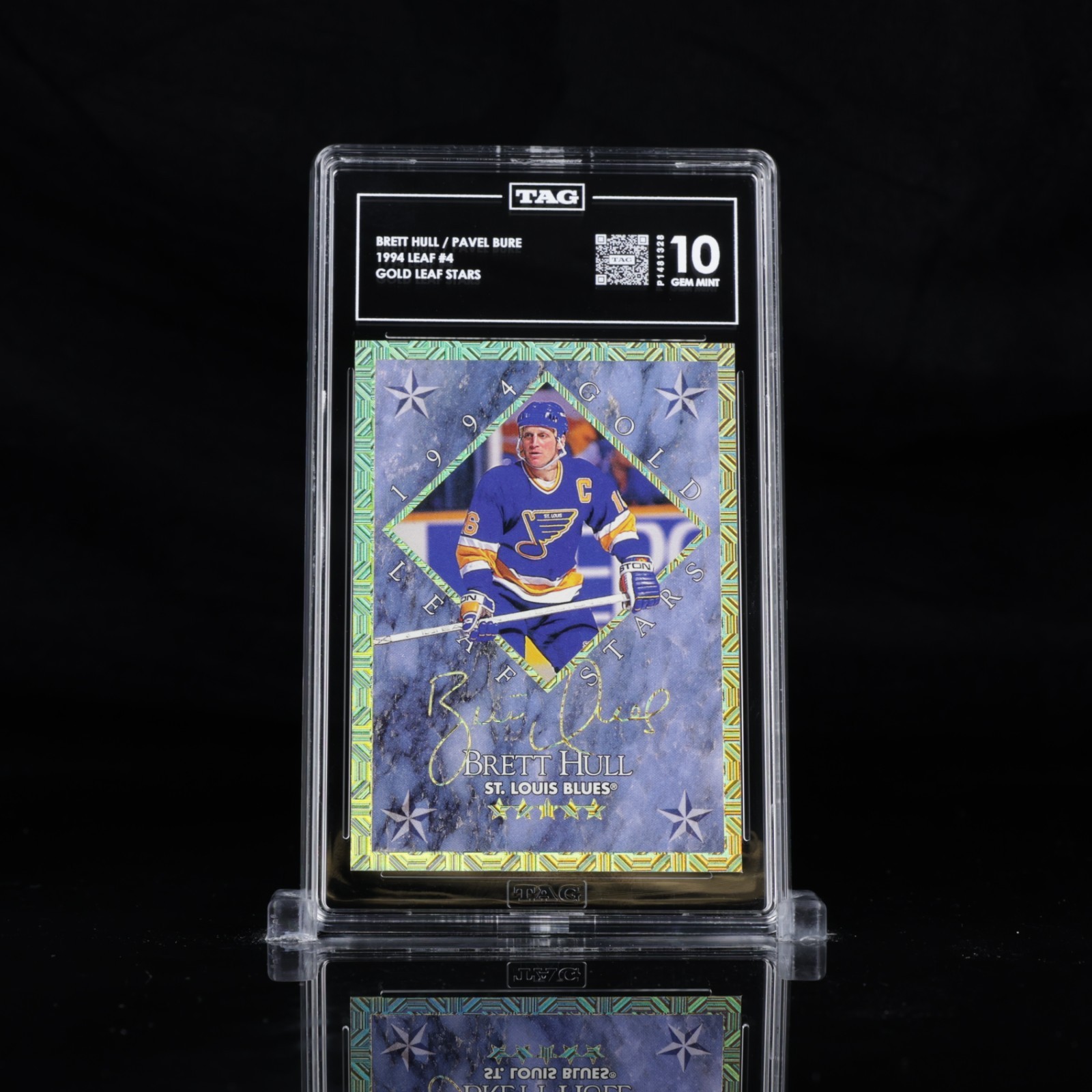1994 Leaf Gold Leaf Stars #4 Brett Hull / Pavel Bure TAG 10 #/10000