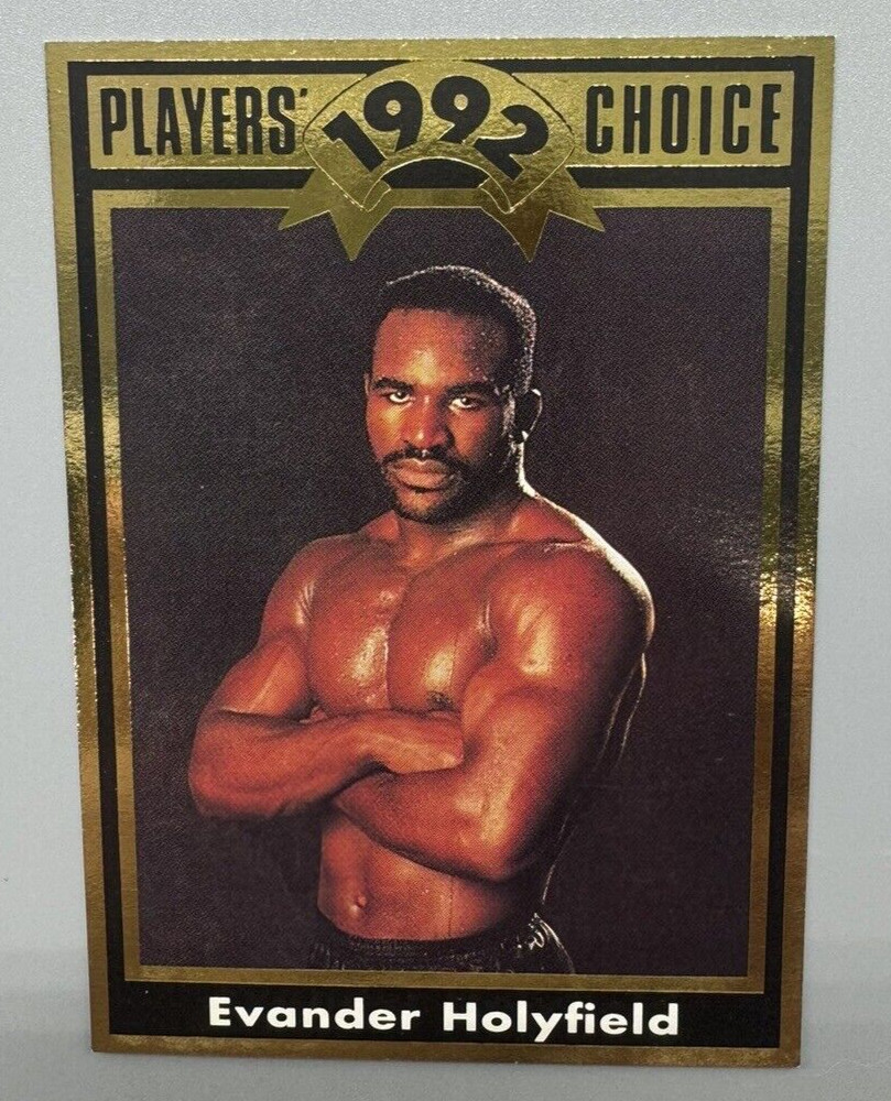 1992 Players Choice EVANDER HOLYFIELD GOLD FOIL Cartwrights Boxing Card #8 NM/MT