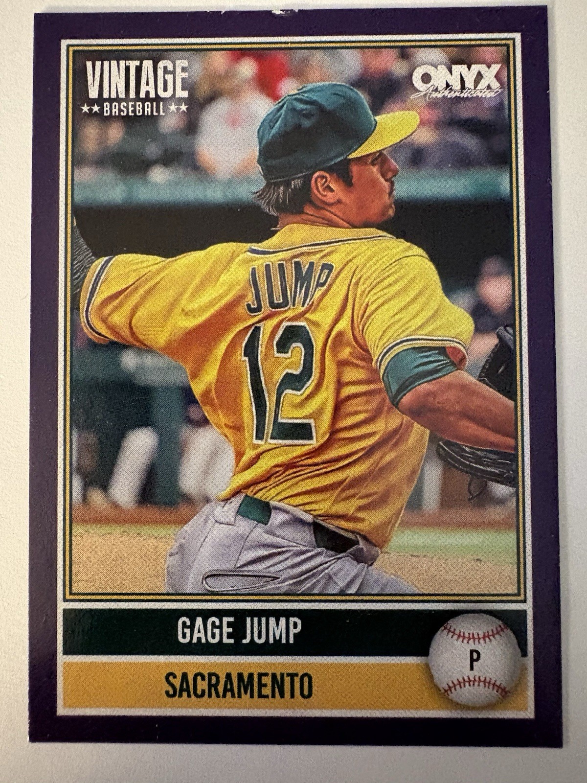 2026 Onyx Vintage Purple #’d /150 Gage Jump MLB Athletics Pitching Prospect ⚾️