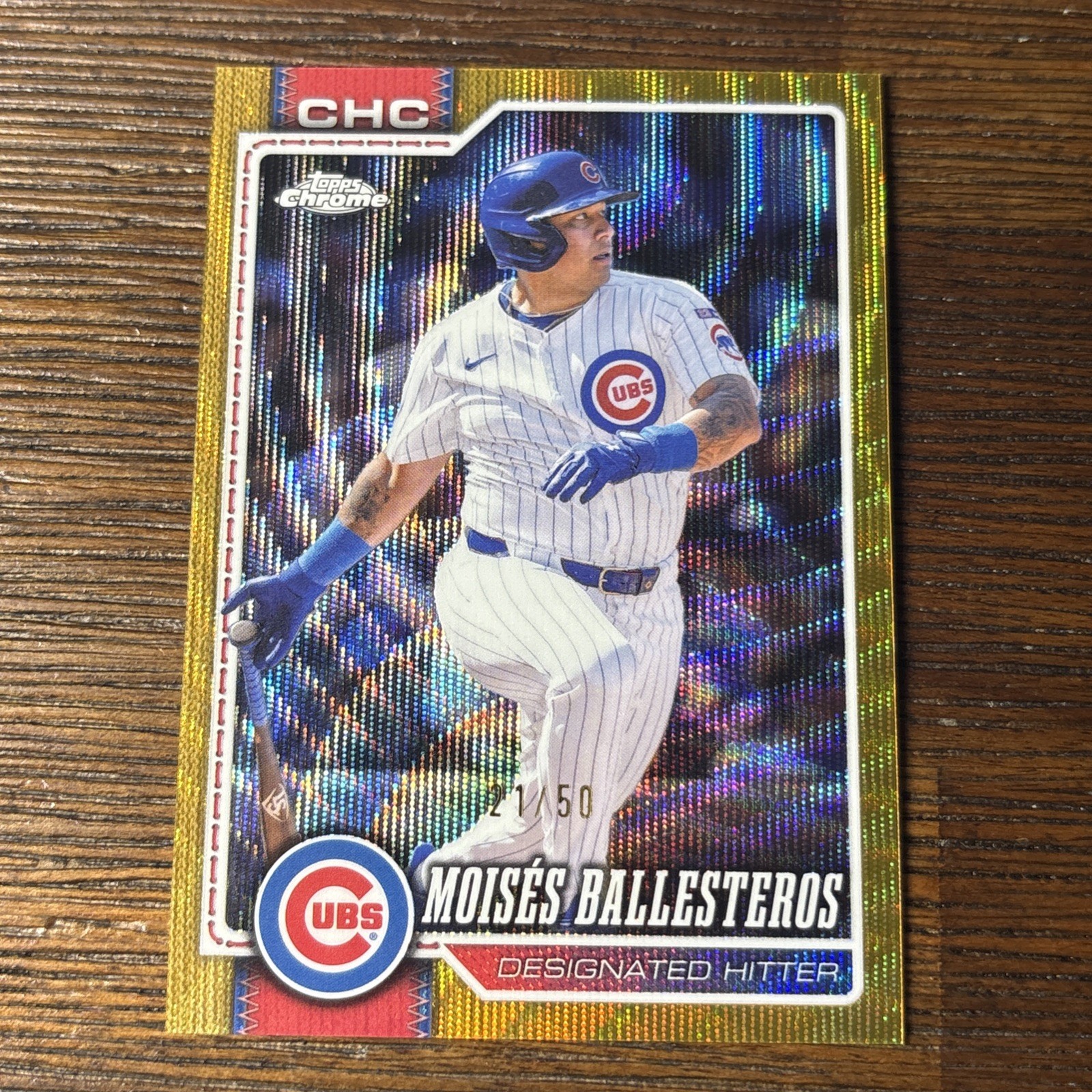 2026 Topps Chrome Moises Ballesteros Gold Wave Refractor /50 Jumbo Exclusive