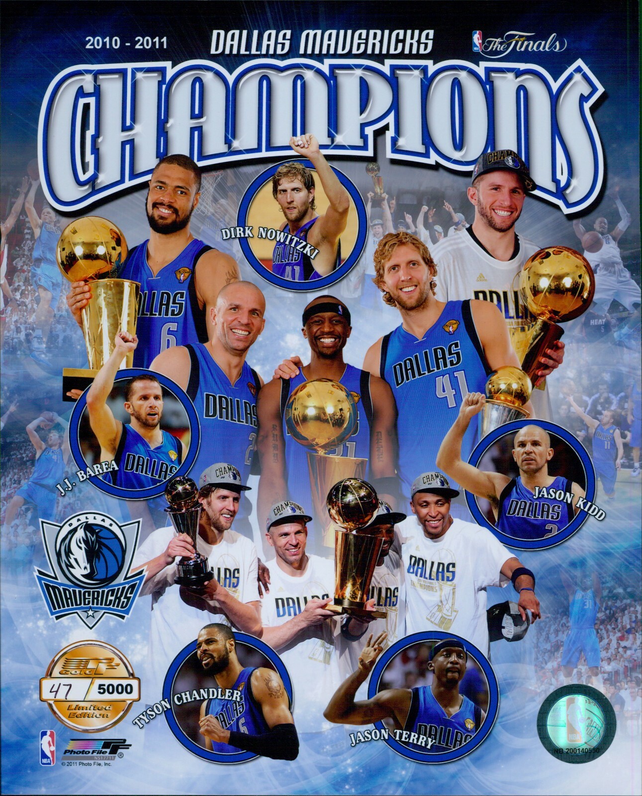 Dallas Mavericks 2010 2011 Team NBA Basketball Licensed 8×10 Glossy Photo C
