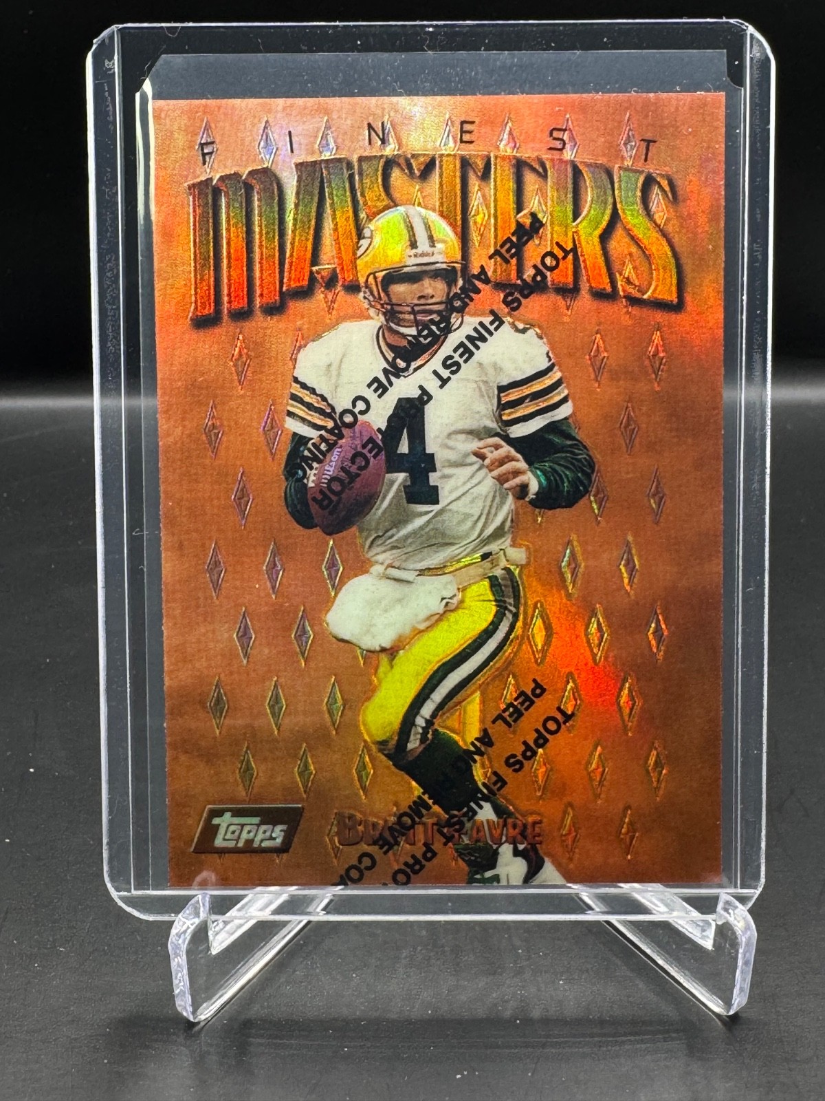 1997 TOPPS FINEST! BRETT FARVE! REFRACTOR! PROTECTIVE COATING! PACKERS! #190