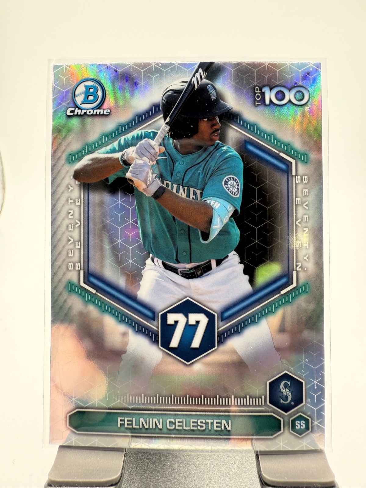 2026 Bowman Chrome Felnin Celesten #BTP-77 Bowman Scouts Top 100 Mariners