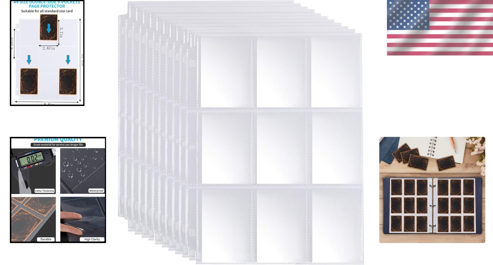 Acid-Free 9 Pocket Page Sleeves – Protection for Your Card Collection